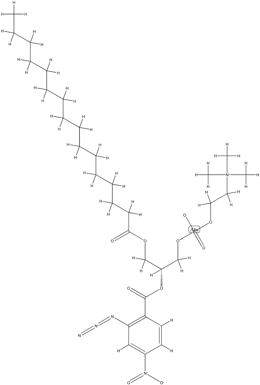 1-palmitoyl-2-(2-azido-4-nitro)benzoyl-glycero-3-phosphocholine 结构式