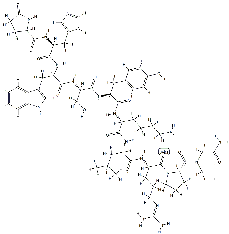 LHRH, Lys(6)-N-Et-GlyNH2(10)- Structure