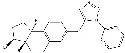 (3S)-2,3,3a,4,5,9bβ-Hexahydro-3aα-methyl-7-[(1-phenyl-1H-tetrazol-5-yl)oxy]-1H-benz[e]inden-3α-ol Structure
