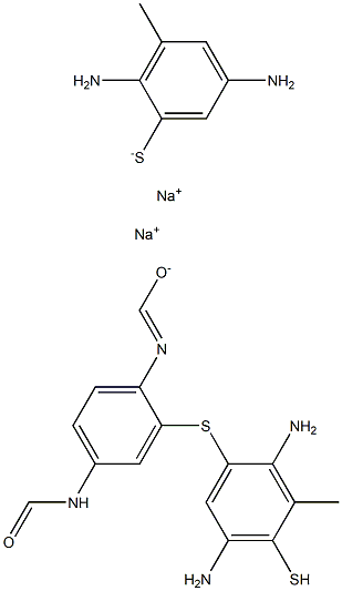 Formamide, N,N'-1,4-phenylenebis-, reaction products with 4-methyl-1,3-benzenediamine and sulfur, leuco derivs. 化学構造式