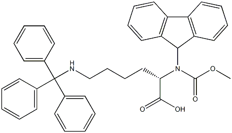 N-芴甲氧羰基-N'-三苯甲基-L-赖氨酸 结构式