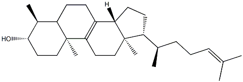 4α-Methylcholesta-8,24-dien-3β-ol Struktur