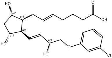 5-Heptenoic acid, 7-[(1R,2R,3R,5S)-2-[(1E,3R)-4-(3-chlorophenoxy)-3-hydroxy-1-buten-1-yl]-3,5-dihydroxycyclopentyl]-, (5E)-rel- Struktur