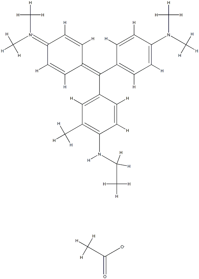 Methylium, bis4-(dimethylamino)phenyl4-(ethylamino)-3-methylphenyl-, acetate Struktur