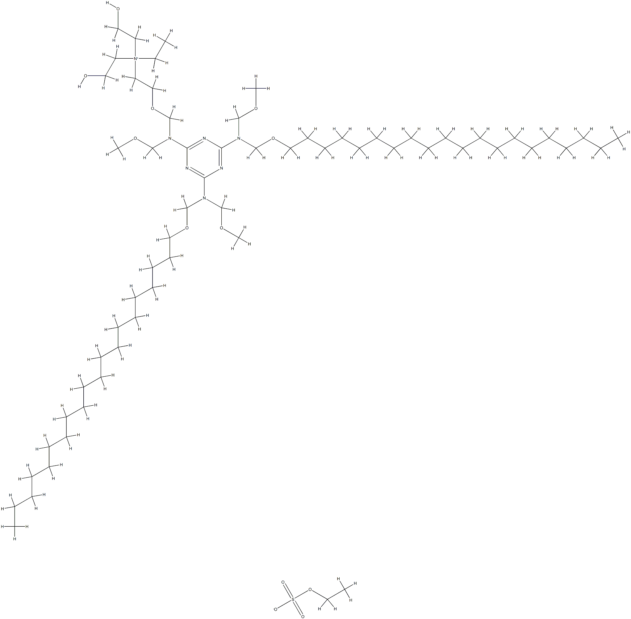 Ethanaminium, 2-[[[4,6-bis[[(eicosyloxy) methyl](methoxymethyl)amino]-1,3,5-triazin-2-yl] (methoxymethyl)amino]methoxy]-N-ethyl-N,N-bis(2-hydroxyethy l)-, ethyl sulfate (salt)|