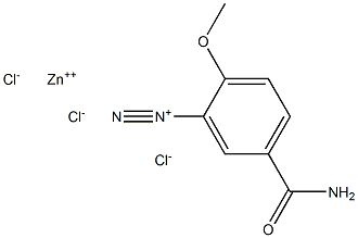 Benzenediazonium, 5-(aminocarbonyl)-2-methoxy-, trichlorozincate(1-) (1:1) Structure