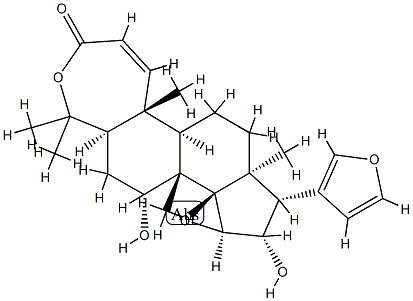 (13α,17α)-14β,15β:21,23-Diepoxy-7α,16α-dihydroxy-4a,4a,8-trimethyl-A-homo-24-nor-4-oxa-5α-chola-1,20,22-trien-3-one Structure