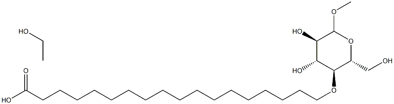α-氢-ω-羟基-聚(氧-1,2-乙二基)、甲基-D-吡喃葡糖苷(4:1)、十八酸酯(2:3)的醚化物, 72175-39-4, 结构式