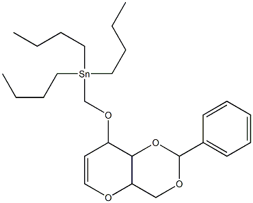 1,5-Anhydro-2-deoxy-4,6-O-(phenylmethylene)-3-O-[(tributylstannyl)methyl]-D-ribo-hex-1-enitol Structure