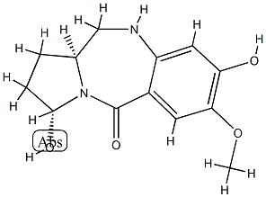 5H-Pyrrolo(2,1-c)(1,4)benzodiazepin-5-one, 1,2,3,10,11,11a-hexahydro-3 ,8-dihydroxy-7-methoxy-, (3R-cis)- Struktur