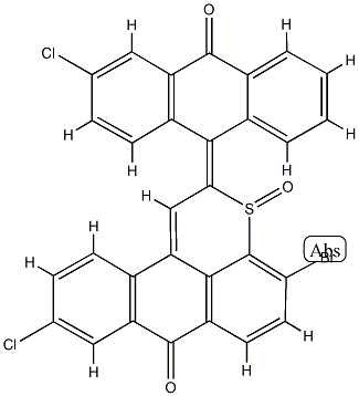 4(5or6)-bromo-9-chloro-2-(3-chloro-10-oxo-9(10H)-anthrylidene)anthra[1,9-bc]thiopyran-7(2H)-one Structure