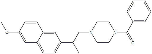 ((Benzoyl-4 piperazino)-2 methyl-1 ethyl)-2 methoxy-6 naphtalene [Fren ch] Struktur