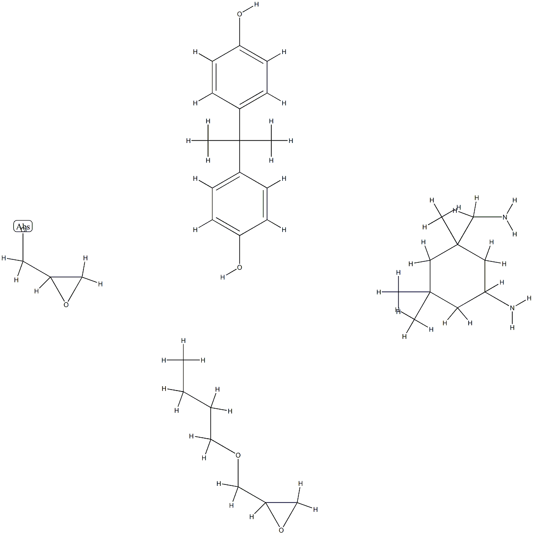 Phenol, 4,4'-(1-methylethylidene)bis-, polymer with 5-amino-1,3,3-trimethylcyclohexanemethanamine, (butoxymethyl)oxirane and (chloromethyl)oxirane 结构式