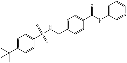 4-((4-(叔丁基)苯基磺酰胺基)甲基)-N-(吡啶-3-基)苯甲酰胺, 724741-75-7, 结构式