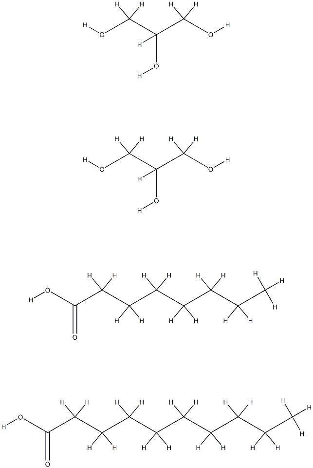 Decanoic acid, mixed tetraesters with octanoic acid and oxybis[propanediol] Structure