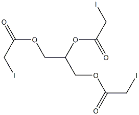 トリス(ヨード酢酸)プロパン-1,2,3-トリイル 化学構造式
