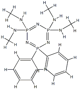N2,N2,N4,N4-tetramethyl-6,6-diphenyl-1,3,5-triaza-2$l^{5},4$l^{5},6$l^ {5}-triphosphacyclohexa-1,3,5-triene-2,2,4,4-tetramine Structure