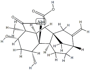2β,4β,4aα-Trihydroxy-1β-methyl-8-methylenegibbane-1α,10β-dicarboxylic acid 1,4a-lactone 结构式