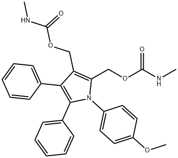 1H-Pyrrole-2,3-dimethanol, 1- (4-methoxyphenyl)-4,5-diphenyl-, bis(met hylcarbamate) (ester) 化学構造式