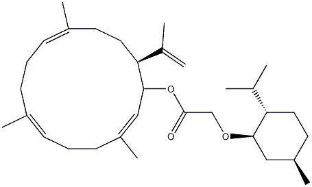 (1R,14S,2E,6E,10E)-1-[[(2α-Isopropyl-5β-methylcyclohexyl)oxy]acetoxy]-14β-isopropenyl-3,7,11-trimethylcyclotetradeca-2,6,10-triene Struktur