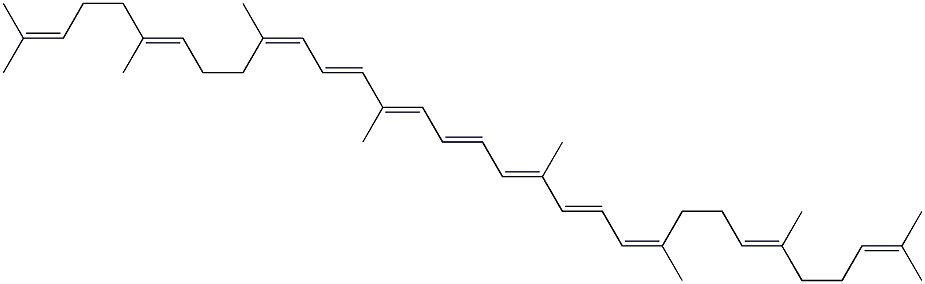 (6E,10Z,12E,14E,16E,18E,20E,22Z,26E)-2,6,10,14,19,23,27,31-オクタメチル-2,6,10,12,14,16,18,20,22,26,30-ドトリアコンタウンデカエン 化学構造式