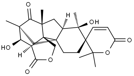 (3aS,8R,9S,11bR)-3a,4,6a,7,7aα,8,10,11-Octahydro-4α,8-dihydroxy-2',2',5,6aβ,8-pentamethylspiro[5α,11aα-methano-11aH-fluoreno[4,4a-c]furan-9(3H),3'(6'H)-[2H]pyran]-3,6,6'-trione 结构式