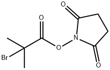 2-ブロモイソブタン酸N-ヒドロキシスクシンイミドエステル 化学構造式