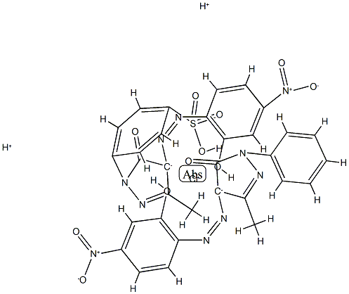 [4-[4,5-二氢化-4-[(2-羟基-4-硝苯基)偶氮]-3-甲基-5-氧代-1H-吡唑-1-基]苯磺酸根合][2,4-二氢-4-[(2-羟基-4-硝苯基)偶氮]-5-甲基-2-苯基-3H-吡唑-3-酸根合基]二氢铬酸, 72812-27-2, 结构式