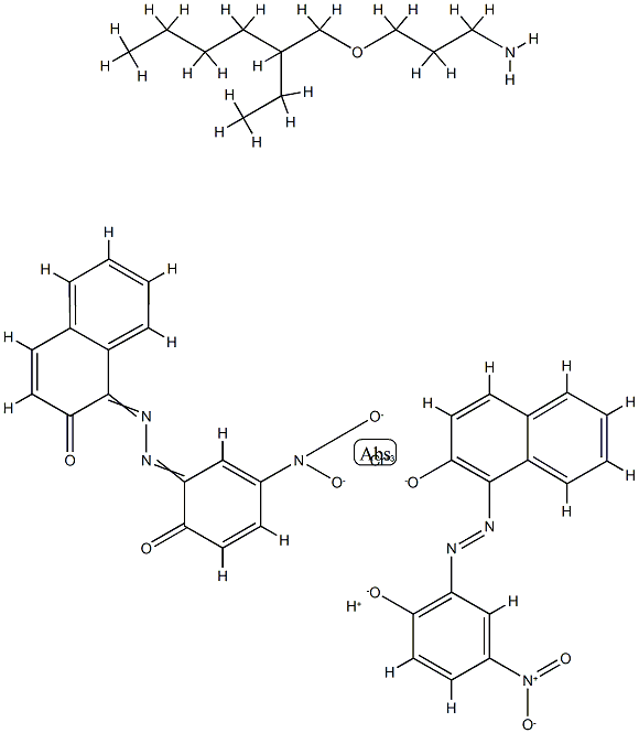 hydrogen bis[1-[(2-hydroxy-5-nitrophenyl)azo]-2-naphtholato(2-)]chromate(1-) , compound with 3-[(2-ethylhexyl)oxy]propylamine (1:1),72812-35-2,结构式
