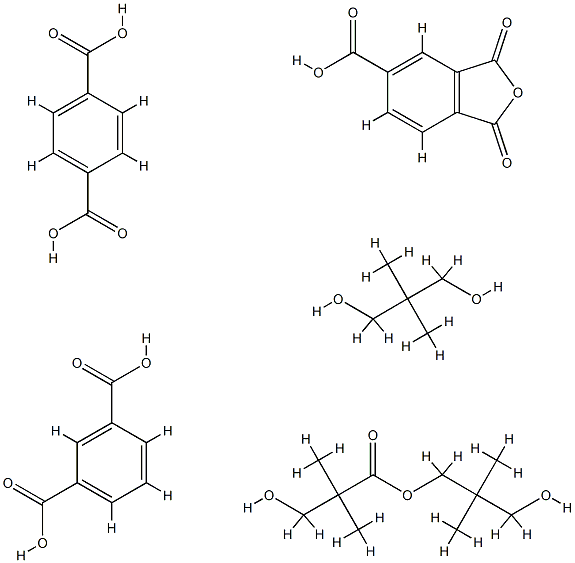 1,3-Benzenedicarboxylic acid, polymer with 1,4-benzenedicarboxylic acid, 1,3-dihydro-1,3-dioxo-5-isobenzofurancarboxylic acid, 2,2-dimethyl-1,3-propanediol and 3-hydroxy-2,2-dimethylpropyl 3-hydroxy-2,2-dimethylpropanoate Structure