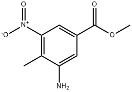 3-氨基-5-硝基-4-甲基苯甲酸甲酯 结构式