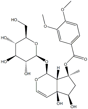 [(1S)-7α-[(3,4-Dimethoxybenzoyl)oxy]-1,4a,5,6,7,7aα-hexahydro-4aα,5α-dihydroxy-7-methylcyclopenta[c]pyran-1α-yl]β-D-glucopyranoside Structure