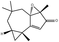 (1aS)-4aα,5α-エポキシ-1aβ,2,3,4,4a,7b-ヘキサヒドロ-3,3,5,7bβ-テトラメチル-1H-シクロプロパ[e]アズレン-6(5H)-オン 化学構造式
