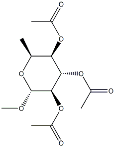 Methyl 2-O,3-O,4-O-triacetyl-6-deoxy-α-L-idopyranoside Struktur