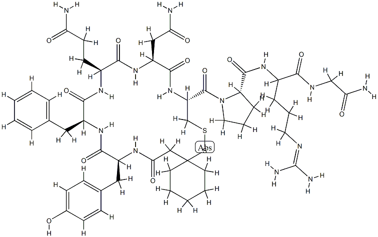 argipressin, beta-mercapto-beta,beta cyclopentamethylenepropionic acid(1)- 化学構造式