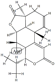 (3aS)-6β,6aβ-Epoxy-3,3a,5aβ,6,6a,7,10b,10cβ-octahydro-3a,10bα-dimethyl-7β-isopropyl-4H,9H-furo[2',3',4':4,5]naphtho[2,1-c]pyran-4,9-dione 结构式