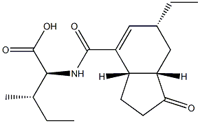 N-[[(3aS,6R,7aS)-6-エチル-2,3,3a,6,7,7a-ヘキサヒドロ-1-オキソ-1H-インデン-4-イル]カルボニル]-L-イソロイシン 化学構造式