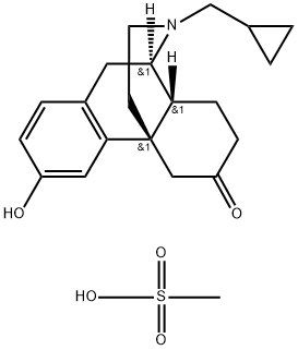 3-ヒドロキシ-6-オキソ-17-(シクロプロピルメチル)モルフィナン·メタンスルホン酸 化学構造式