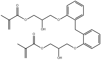 Bis(2-methylpropenoic acid)methylenebis[2,1-phenyleneoxy(2-hydroxy-3,1-propanediyl)] ester Struktur