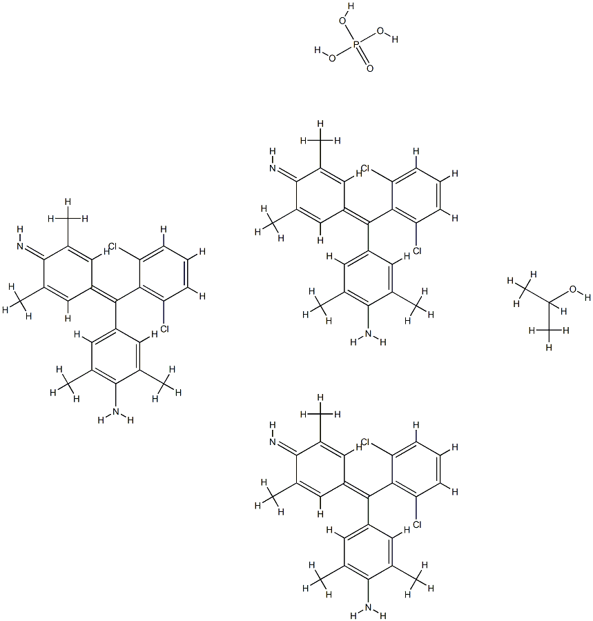 2-Propanol, compd. with 4-[(2,6-dichlorophenyl)(4- imino-3,5-dimethyl-2,5-cyclohexadien-1-ylidene)methyl ]-2,6-dimethylbenzenamine phosphate Structure