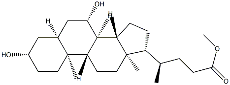 3β,7β-Dihydroxy-5β-cholan-24-oic acid methyl ester Struktur