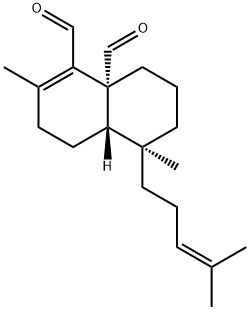 (4aS)-3,4,4a,5,6,7,8,8a-Octahydro-2,5-dimethyl-5α-(4-methyl-3-pentenyl)-1,8aβ-naphthalenedicarbaldehyde Struktur