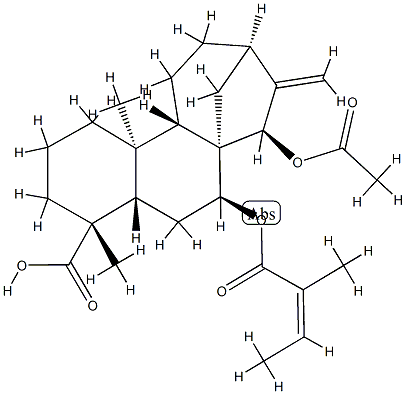 (4R)-15β-Acetoxy-7β-[[(Z)-2-methyl-1-oxo-2-butenyl]oxy]kaur-16-en-18-oic acid Structure