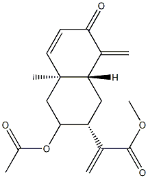 (2R)-3α-Acetoxy-1,2,3,4,4a,7,8,8aβ-octahydro-4aα-methyl-α,8-bis(methylene)-7-oxo-2-naphthaleneacetic acid methyl ester Struktur