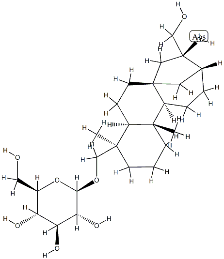 (16,17-Dihydroxykauran-18-yl)β-D-glucopyranoside Structure