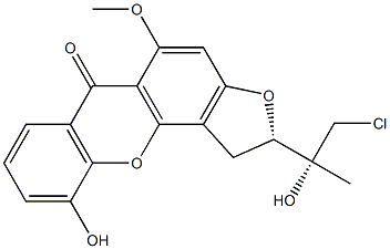3',4'-deoxypsorospermin-4'-chloro-3'-ol Struktur