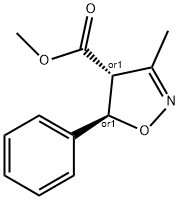 4-Isoxazolecarboxylicacid,4,5-dihydro-3-methyl-5-phenyl-,methylester,(4R,5R)-rel-(9CI) Structure