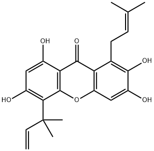 柘树口山酮 A, 740810-42-8, 结构式