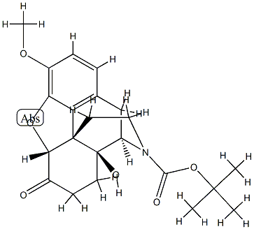(5α)-4,5-Epoxy-14-hydroxy-3-Methoxy-6-oxoMorphinan-17-carboxylic Acid 1,1-DiMethylethyl Ester, 742075-03-2, 结构式