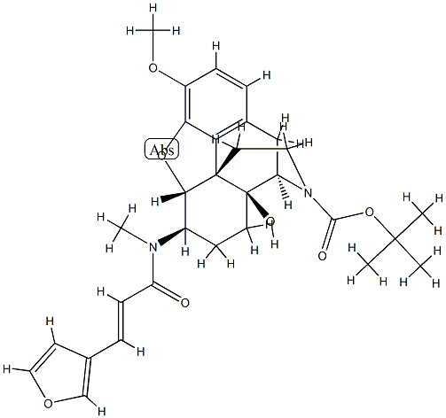(5α,6β)-4,5-Epoxy-6-[[(2E)-3-(3-furanyl)-1-oxo-2-propenyl]MethylaMino]-14-hydroxy-3-MethoxyMorphinan-17-carboxylic Acid 1,1-DiMethylethyl Ester, 742075-09-8, 结构式